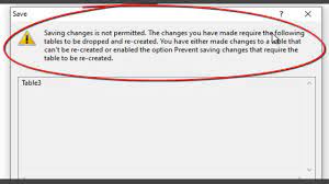 حل مشكلة عدم التعديل علي الجدول save changes is not permitted sql server